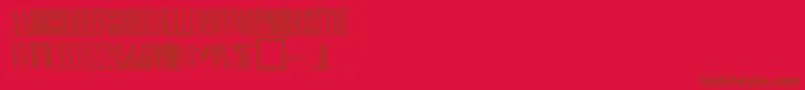 EditionRegular-Schriftart – Braune Schriften auf rotem Hintergrund