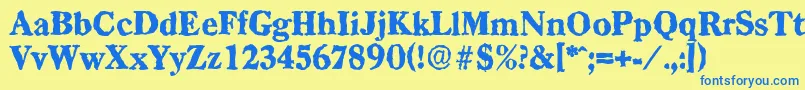 CasadrandomHeavyRegular Font – Blue Fonts on Yellow Background