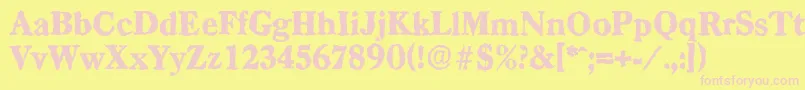 CasadrandomHeavyRegular Font – Pink Fonts on Yellow Background