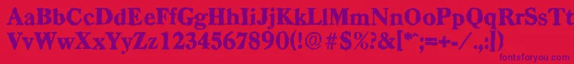 CasadrandomHeavyRegular Font – Purple Fonts on Red Background