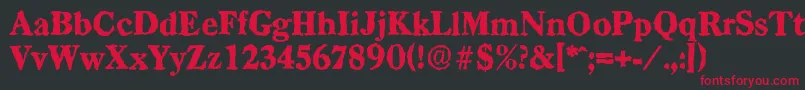 CasadrandomHeavyRegular Font – Red Fonts on Black Background