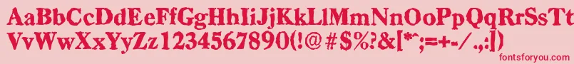 CasadrandomHeavyRegular Font – Red Fonts on Pink Background