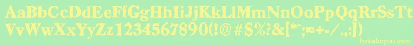 CasadrandomHeavyRegular Font – Yellow Fonts on Green Background