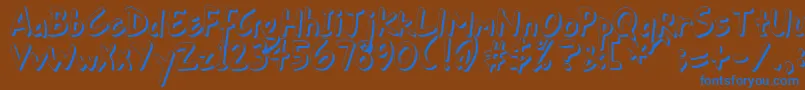 GortFhs Font – Blue Fonts on Brown Background