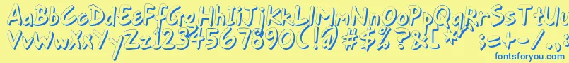 GortFhs Font – Blue Fonts on Yellow Background
