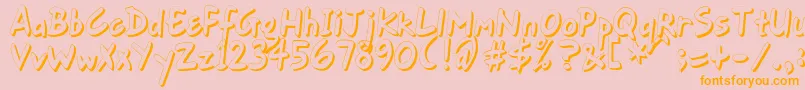GortFhs-Schriftart – Orangefarbene Schriften auf rosa Hintergrund