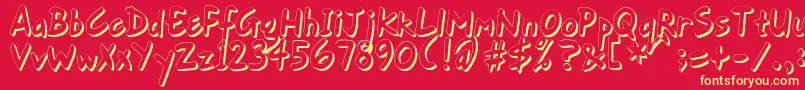 フォントGortFhs – 黄色の文字、赤い背景