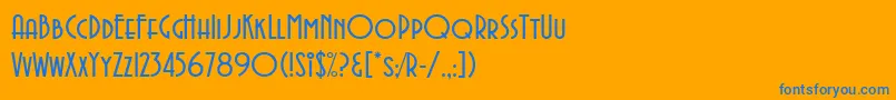 AvenidaLetPlain.1.0 Font – Blue Fonts on Orange Background