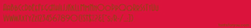 AvenidaLetPlain.1.0 Font – Brown Fonts on Red Background