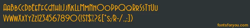 フォントAvenidaLetPlain.1.0 – 黒い背景にオレンジの文字