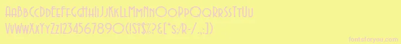 AvenidaLetPlain.1.0 Font – Pink Fonts on Yellow Background