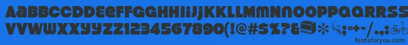 Strenuous Font – Black Fonts on Blue Background