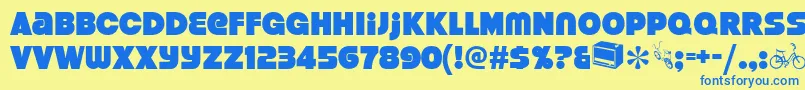 Strenuous Font – Blue Fonts on Yellow Background