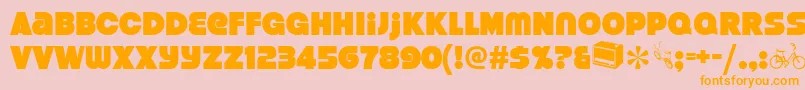 Strenuous Font – Orange Fonts on Pink Background