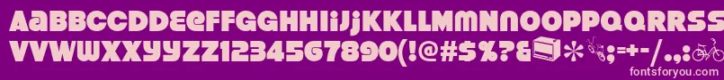 Strenuous Font – Pink Fonts on Purple Background