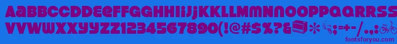 Strenuous Font – Purple Fonts on Blue Background