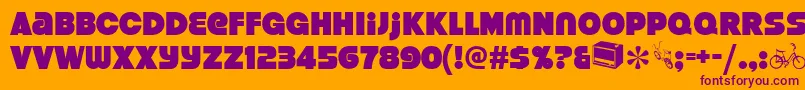 Strenuous Font – Purple Fonts on Orange Background