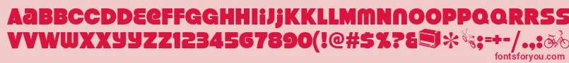 Strenuous Font – Red Fonts on Pink Background