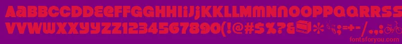 Strenuous Font – Red Fonts on Purple Background