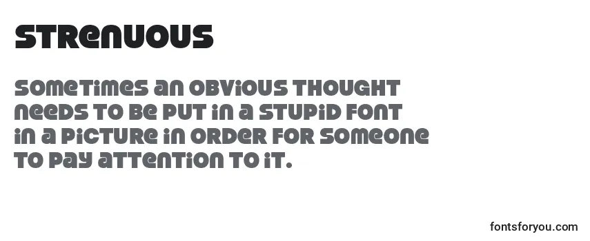 Review of the Strenuous Font