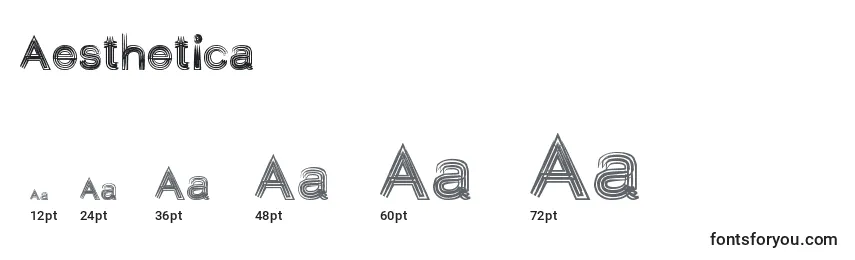Размеры шрифта Aesthetica