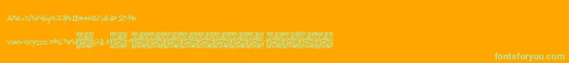 フォントSpecialcase – オレンジの背景に緑のフォント