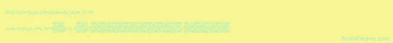Specialcase-fontti – vihreät fontit keltaisella taustalla