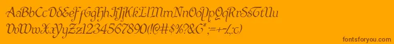 Quillswordlightital Font – Brown Fonts on Orange Background