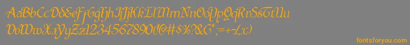 Quillswordlightital Font – Orange Fonts on Gray Background