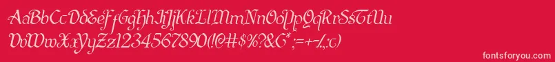 Quillswordlightital Font – Pink Fonts on Red Background