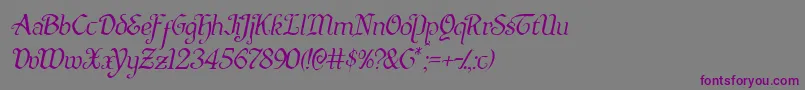 Quillswordlightital Font – Purple Fonts on Gray Background