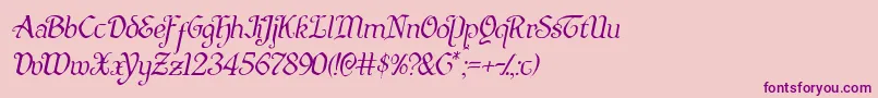 Quillswordlightital Font – Purple Fonts on Pink Background