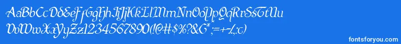 Quillswordlightital Font – White Fonts on Blue Background