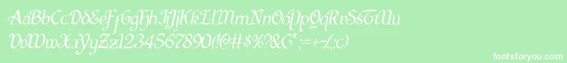 Quillswordlightital Font – White Fonts on Green Background