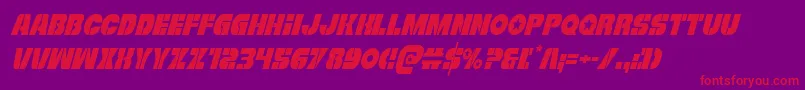 Freedomfightercondital Font – Red Fonts on Purple Background