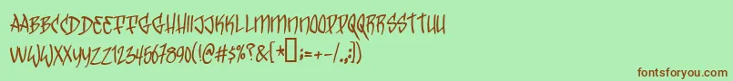 Tricktag Font – Brown Fonts on Green Background