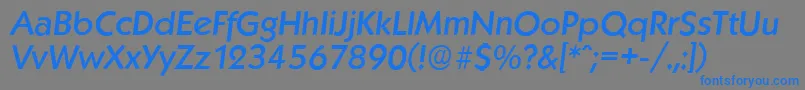 フォントKoblenzserialMediumItalic – 灰色の背景に青い文字