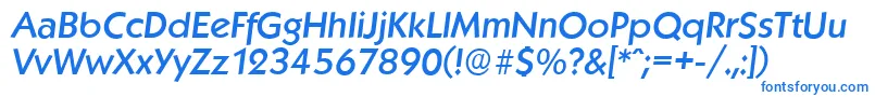 フォントKoblenzserialMediumItalic – 青いフォント