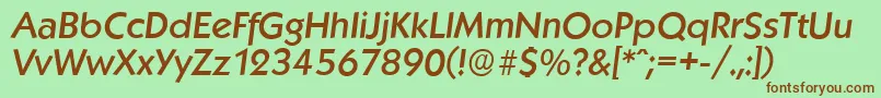 KoblenzserialMediumItalic Font – Brown Fonts on Green Background