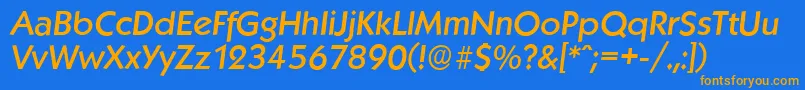 KoblenzserialMediumItalic Font – Orange Fonts on Blue Background