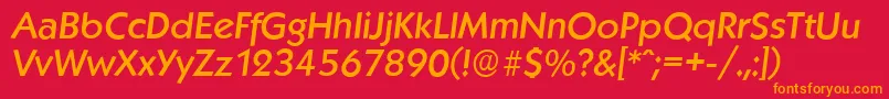 KoblenzserialMediumItalic Font – Orange Fonts on Red Background