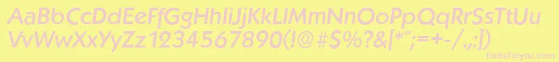 KoblenzserialMediumItalic Font – Pink Fonts on Yellow Background