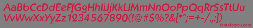 Fonte KoblenzserialMediumItalic – fontes vermelhas em um fundo cinza