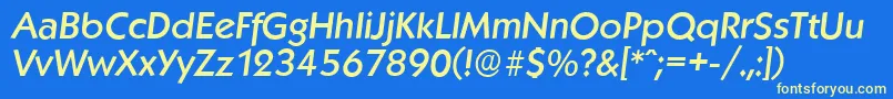 KoblenzserialMediumItalic Font – Yellow Fonts on Blue Background