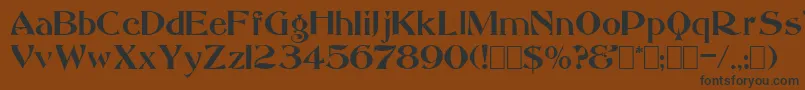 Saccule-fontti – mustat fontit ruskealla taustalla
