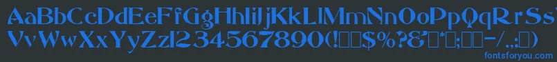 フォントSaccule – 黒い背景に青い文字