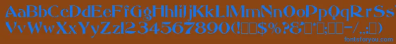 Czcionka Saccule – niebieskie czcionki na brązowym tle