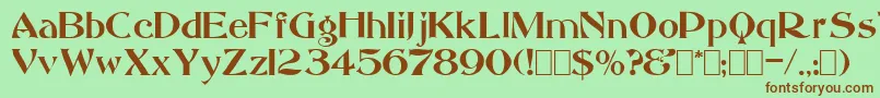 Шрифт Saccule – коричневые шрифты на зелёном фоне