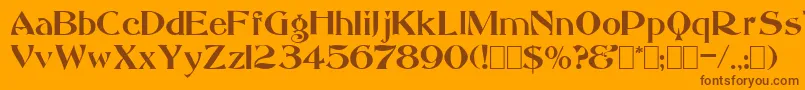 Saccule-fontti – ruskeat fontit oranssilla taustalla