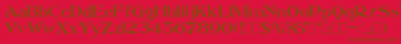 Czcionka Saccule – brązowe czcionki na czerwonym tle